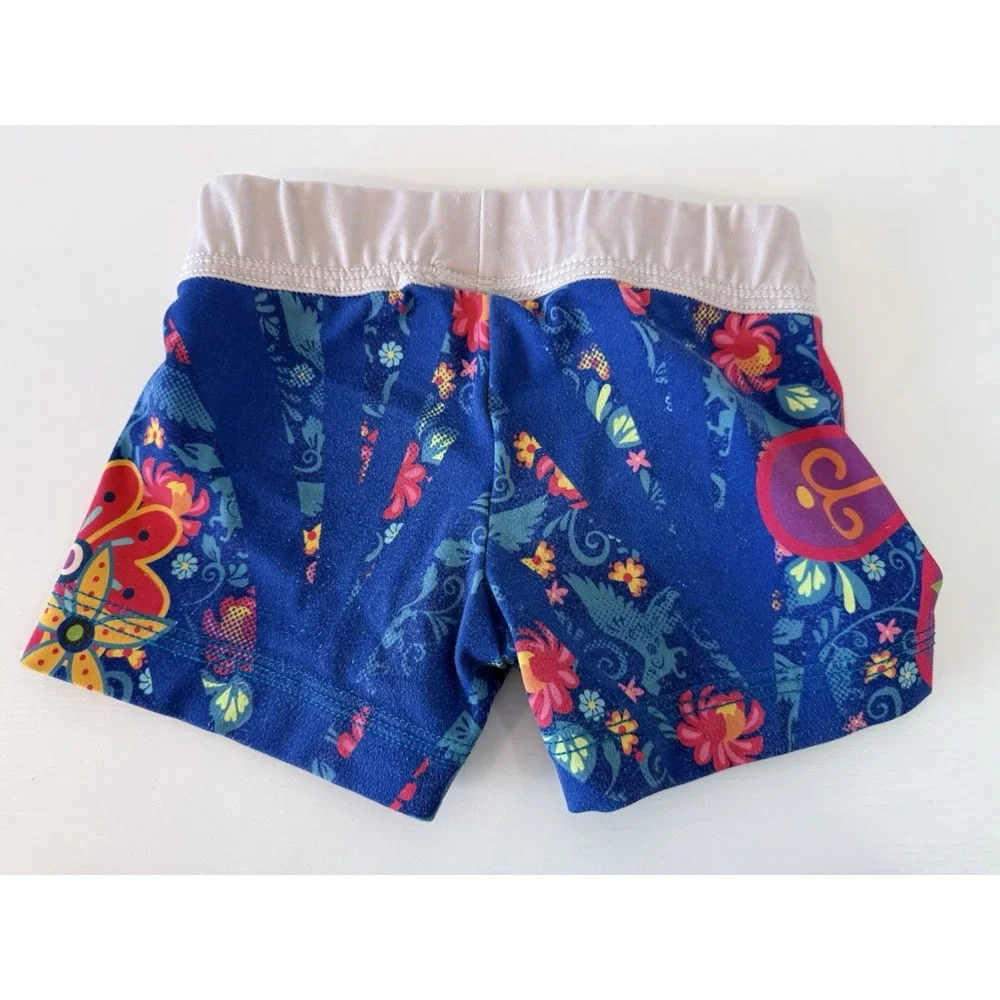 Disney GK CS‎ Compression Shorts Gymnastics Dance Cheer Floral 0136